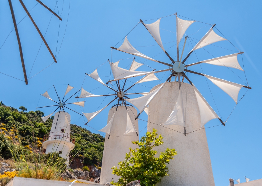 Windmühlen am Lasithi-Plateau, Kreta