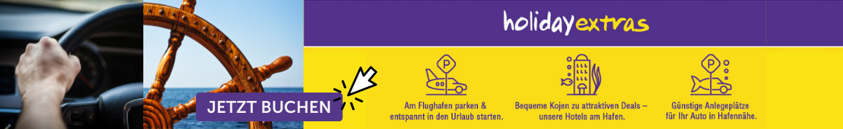 Banner Holiday Extras Parkplatz bei den besten Kreuzfahrthäfen