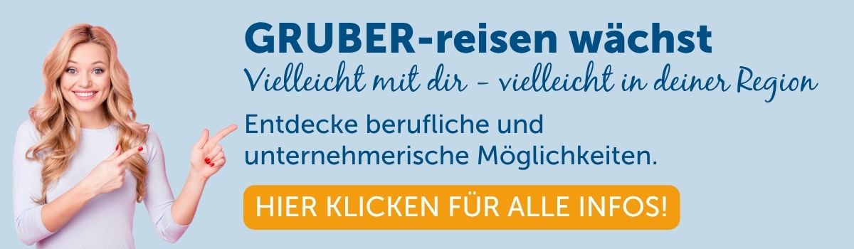 Banner mit Frau und Schrift