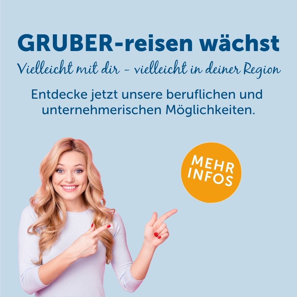 Banner mit Frau und Schrift