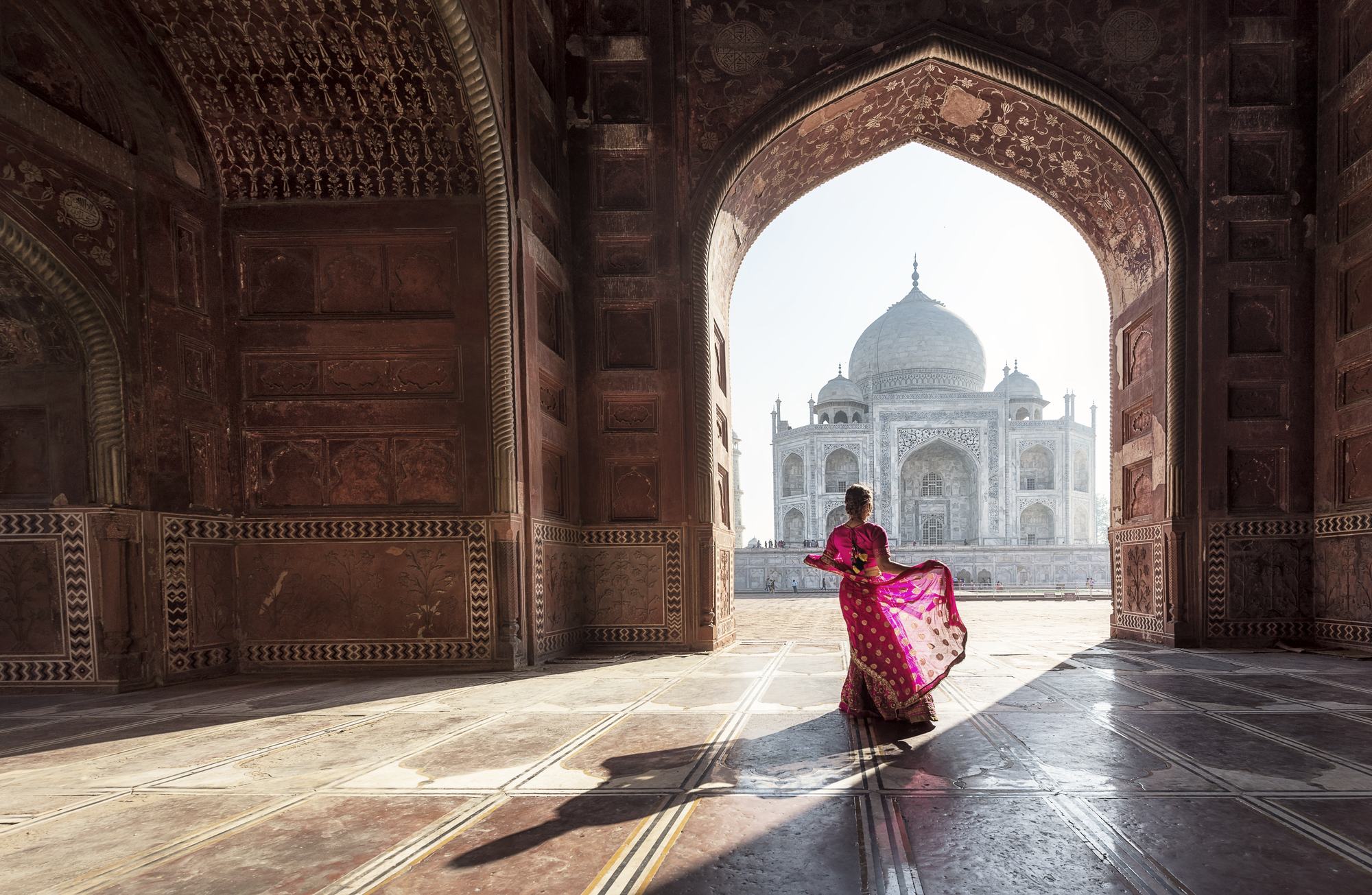 Taj Mahal Frau in Indien