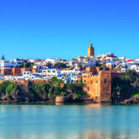 Kasbah of Udayas fortress in Rabat Morocco. Kasbah Udayas is ancient attraction of Rabat Morocco