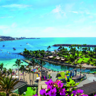 Landscape with Anfi beach and resort, Gran Canaria, Spain