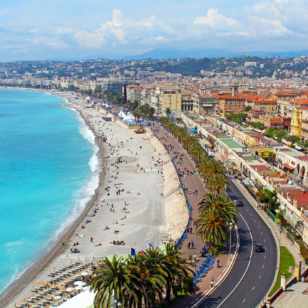 Strandpromenade in Nizza in Frankreich