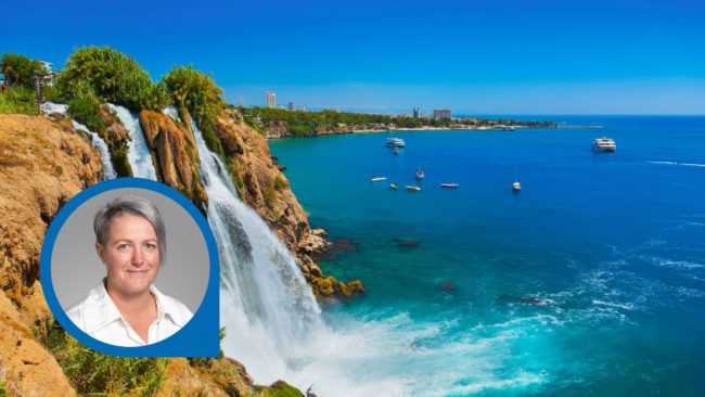 Meer Wasserfall Türkei Boote