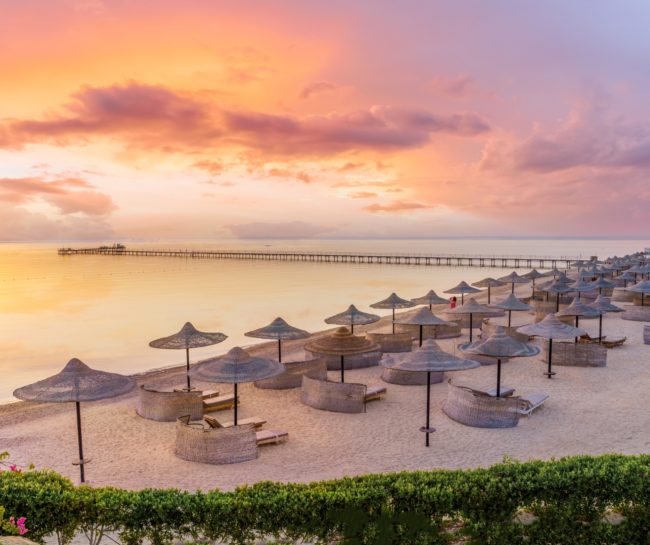 Marsa Alam bei Sonnenuntergang am Strand